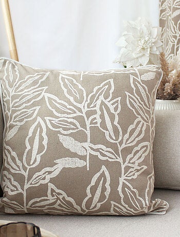 Coussin déhoussable en coton recyclé Chambray