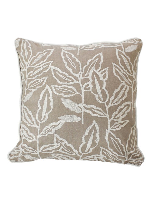 Coussin déhoussable en coton recyclé Chambray - Kiabi