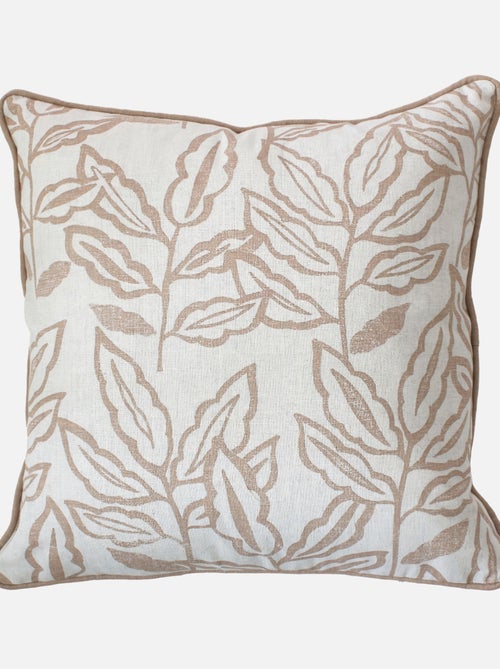 Coussin déhoussable en coton recyclé Chambray - Kiabi