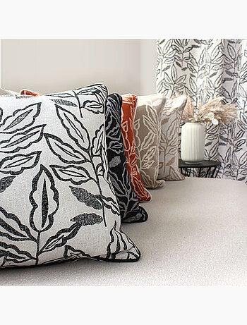 Coussin déhoussable en coton recyclé Chambray