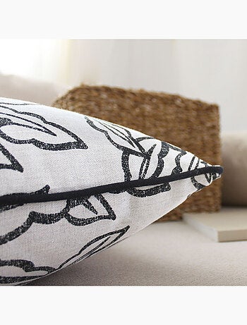 Coussin déhoussable en coton recyclé Chambray