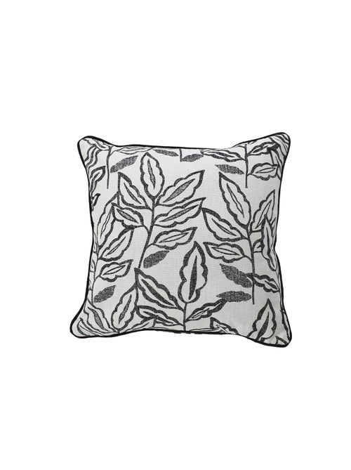 Coussin déhoussable en coton recyclé Chambray - Kiabi