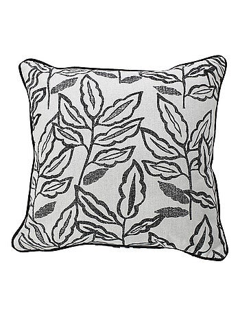 Coussin déhoussable en coton recyclé Chambray