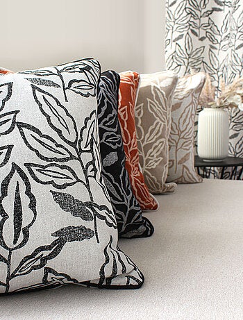 Coussin déhoussable en coton recyclé Chambray