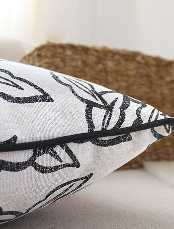 Coussin déhoussable en coton recyclé Chambray