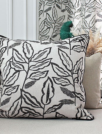 Coussin déhoussable en coton recyclé Chambray