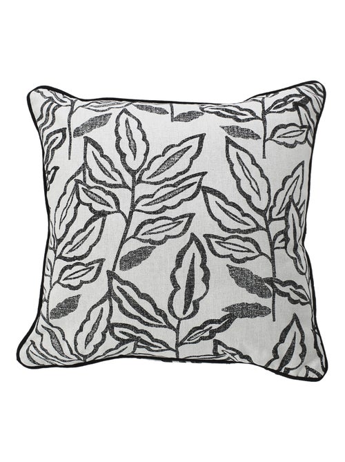 Coussin déhoussable en coton recyclé Chambray - Kiabi