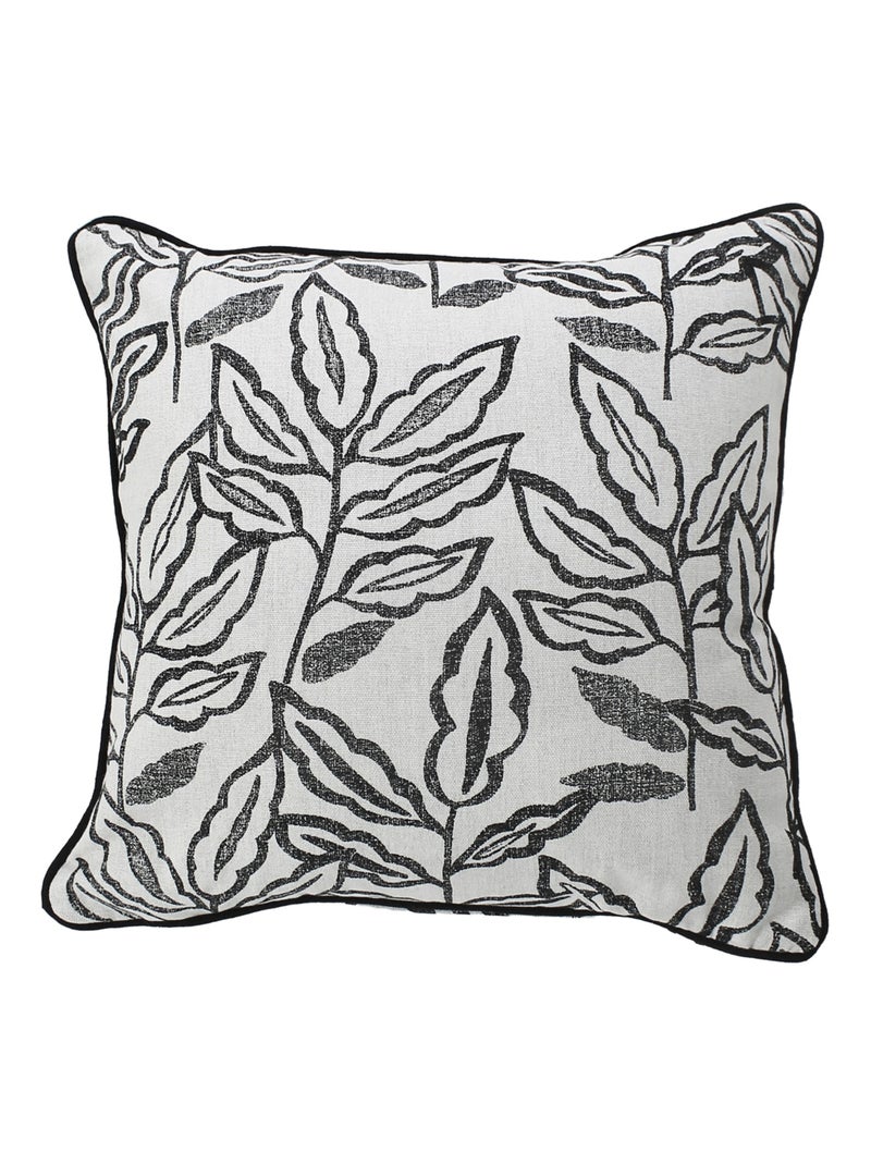 Coussin déhoussable en coton recyclé Chambray Gris foncé - Kiabi