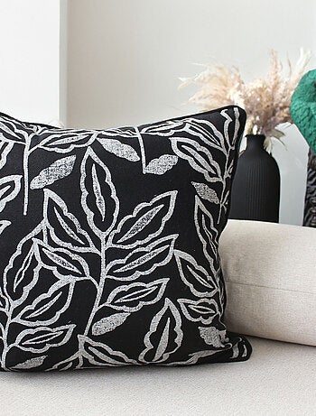 Coussin déhoussable en coton recyclé Chambray