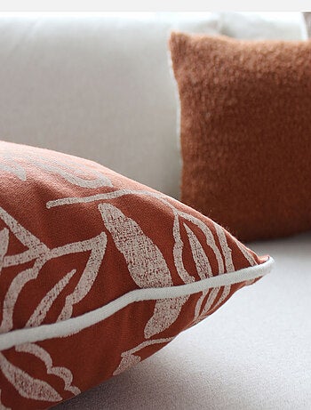 Coussin déhoussable en coton recyclé Chambray