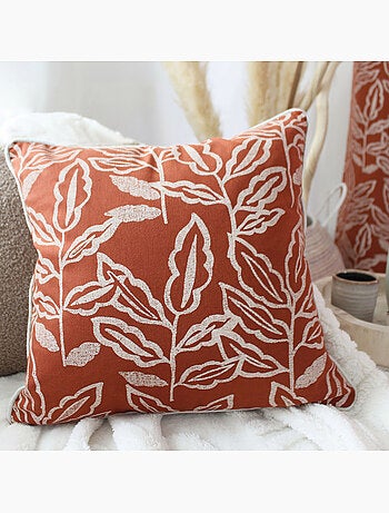 Coussin déhoussable en coton recyclé Chambray