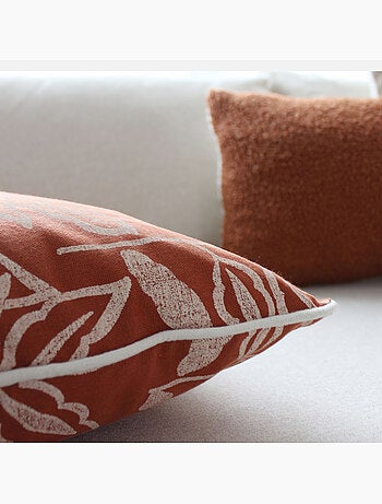 Coussin déhoussable en coton recyclé Chambray