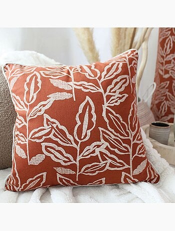 Coussin déhoussable en coton recyclé Chambray