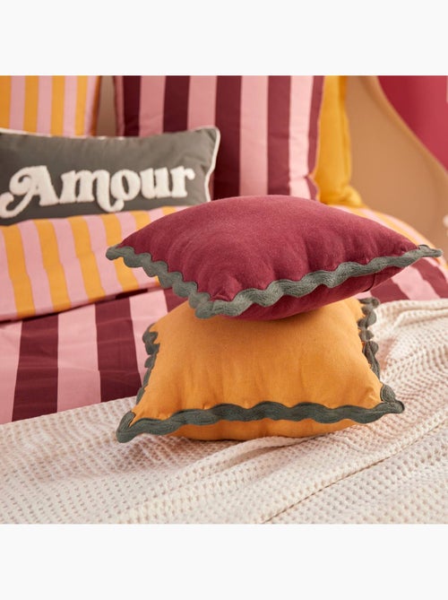 Coussin déhoussable en coton recyclé CHERRY - Kiabi Coussin déhoussable en coton recyclé CHERRY - Kiabi