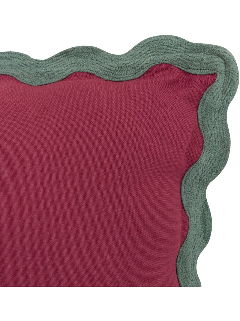 Coussin déhoussable en coton recyclé CHERRY Bordeaux - Kiabi