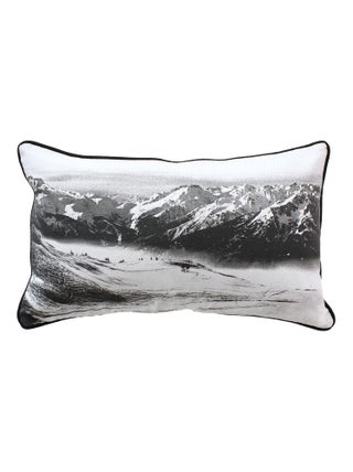 Coussin déhoussable en coton recyclé imprimé au recto/verso