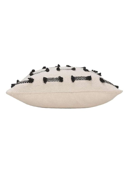 Coussin déhoussable en coton tissé et fils coupés BRINY - Kiabi Coussin déhoussable en coton tissé et fils coupés BRINY - Kiabi