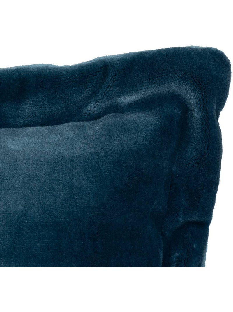 Coussin déhoussable en flanelle CUDDLY Bleu foncé - Kiabi