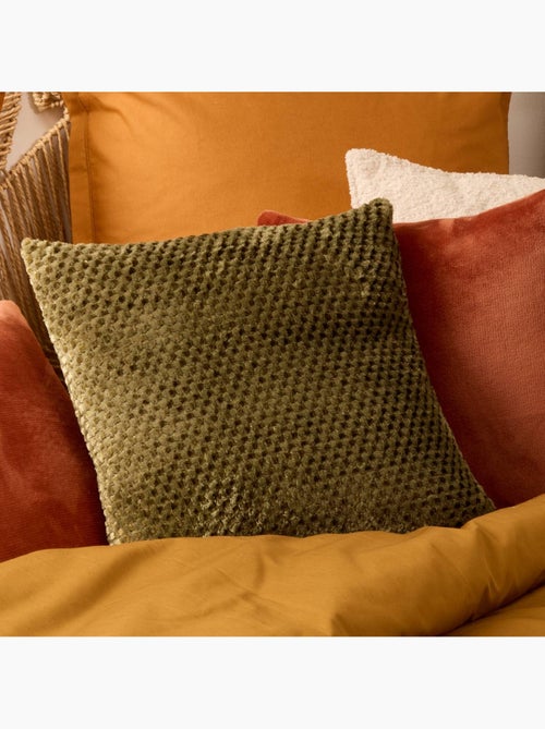Coussin déhoussable en flanelle jacquard LYNO - Kiabi Coussin déhoussable en flanelle jacquard LYNO - Kiabi