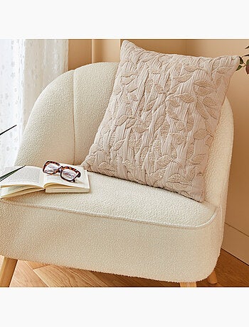 Coussin déhoussable en gaze de coton jacquard LEHTO