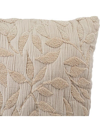 Coussin déhoussable en gaze de coton jacquard LEHTO