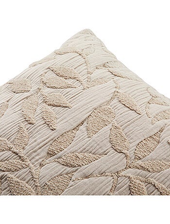 Coussin déhoussable en gaze de coton jacquard LEHTO