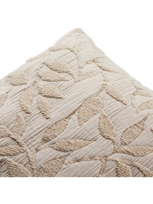 Coussin déhoussable en gaze de coton jacquard LEHTO - Kiabi
