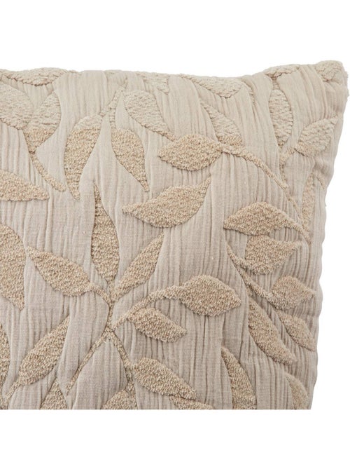 Coussin déhoussable en gaze de coton jacquard LEHTO - Kiabi