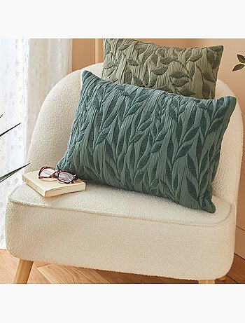 Coussin déhoussable en gaze de coton jacquard LEHTO