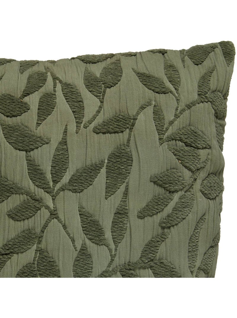 Coussin déhoussable en gaze de coton jacquard LEHTO Vert clair - Kiabi