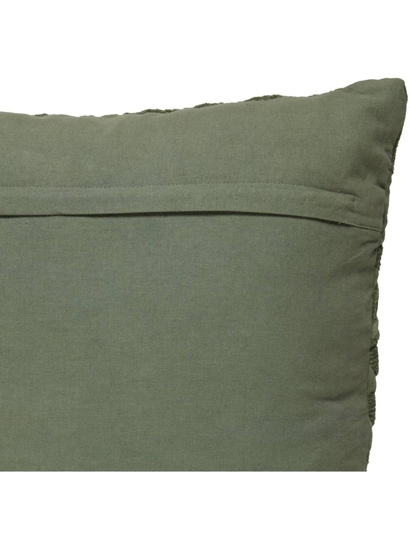 Coussin déhoussable en gaze de coton jacquard LEHTO Vert clair - Kiabi
