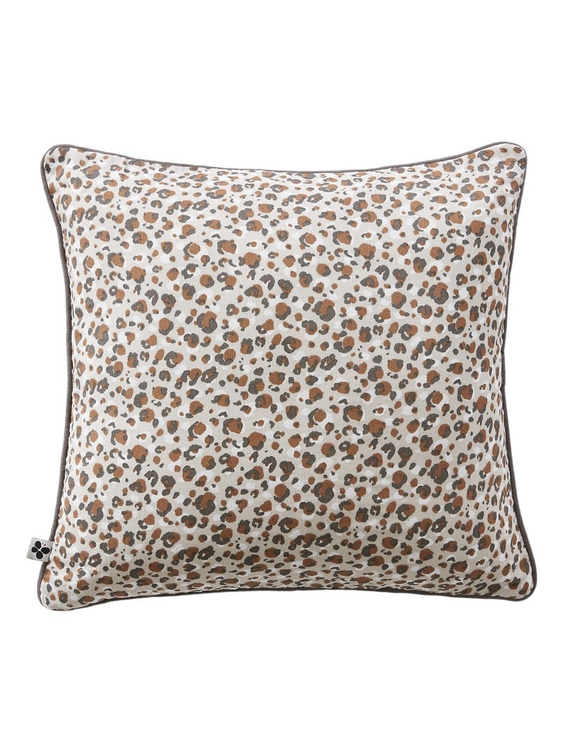 Coussin dehoussable en gaze de coton Leopard Leonie Marron - Kiabi