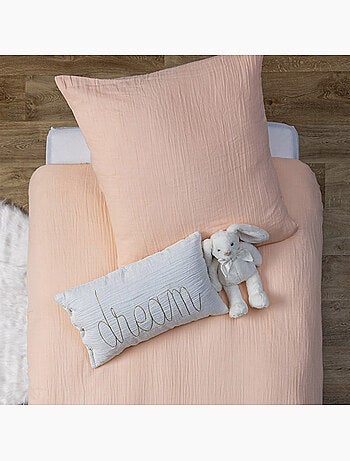 Coussin déhoussable en gaze de coton lili