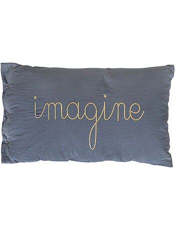 Coussin déhoussable en gaze de coton lili