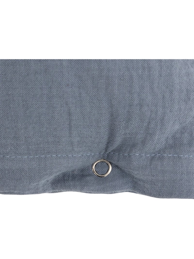 Coussin déhoussable en gaze de coton LILI Bleu gris - Kiabi