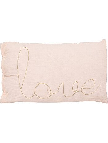 Coussin déhoussable en gaze de coton lili