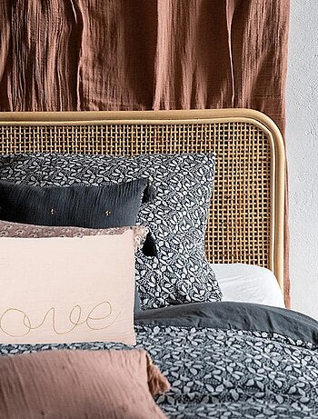 Coussin déhoussable en gaze de coton lili