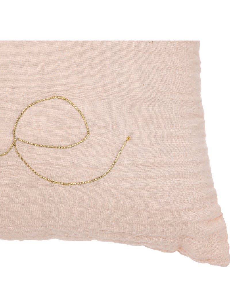 Coussin déhoussable en gaze de coton LILI Rose clair - Kiabi