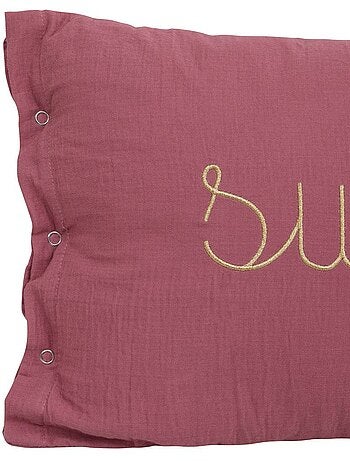 Coussin déhoussable en gaze de coton lili