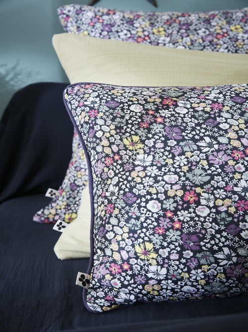 Coussin dehoussable en gaze de coton Malia en fleurs - Kiabi