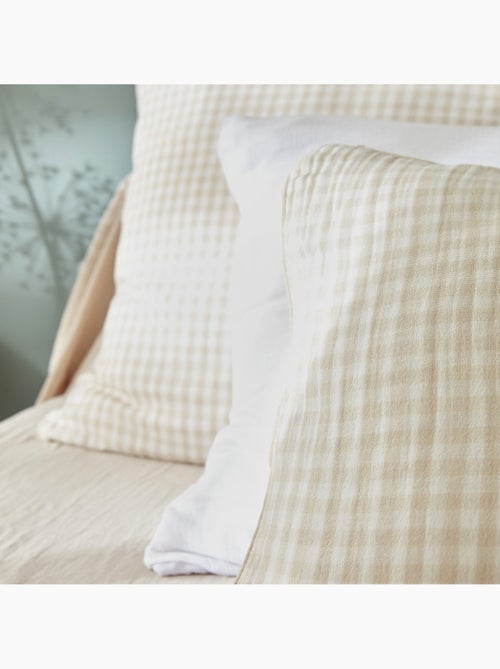 Coussin dehoussable en gaze de coton Vickie vichy - Kiabi Coussin dehoussable en gaze de coton Vickie vichy - Kiabi