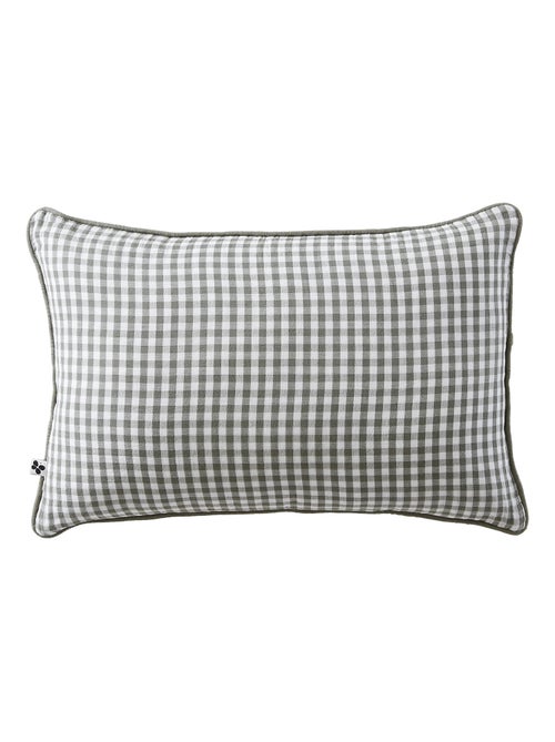 Coussin dehoussable en gaze de coton Vickie vichy - Kiabi