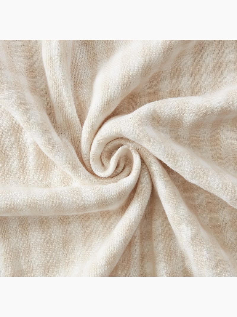 Coussin dehoussable en gaze de coton Vickie vichy Vert cèdre - Kiabi