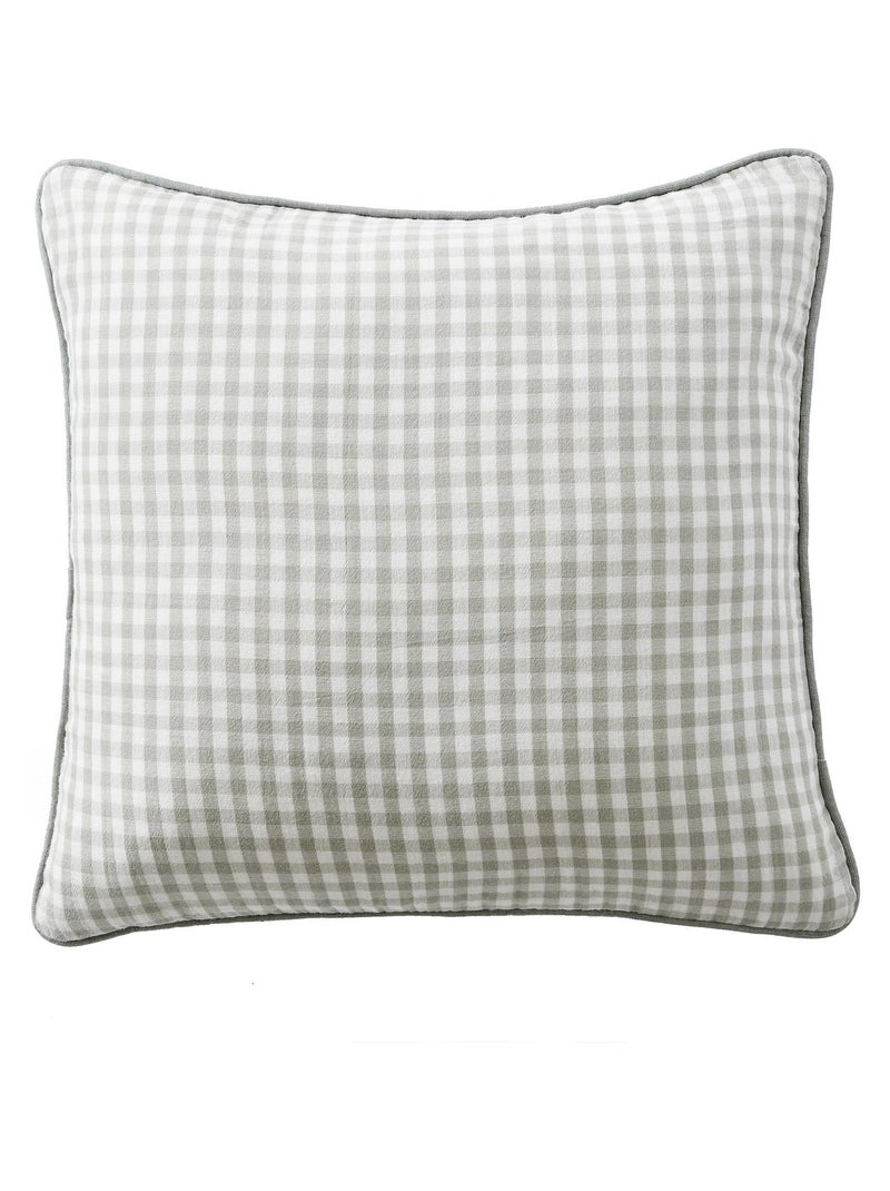 Coussin dehoussable en gaze de coton Vickie vichy Vert - Kiabi