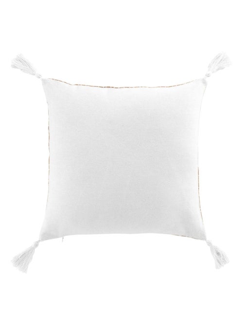 Coussin déhoussable en jute imprimé feuilles - Kiabi