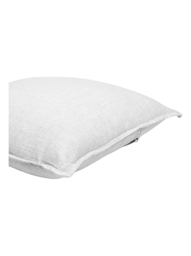 Coussin déhoussable en lin Ecru - Kiabi