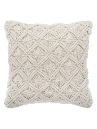 Coussin déhoussable en macramé