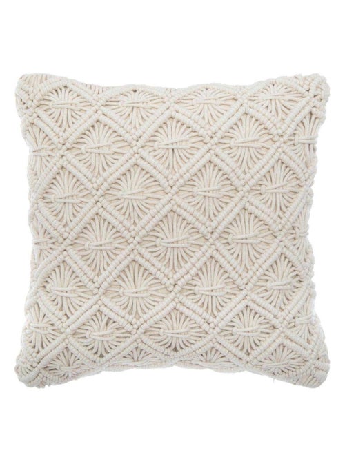 Coussin déhoussable en macramé - Kiabi