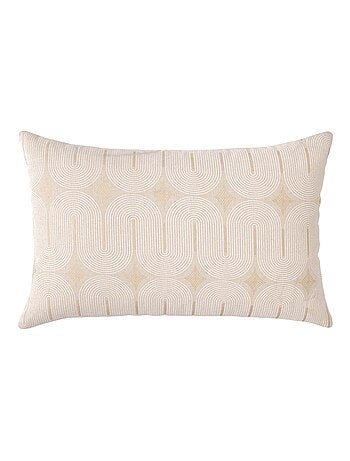Coussin déhoussable en polycoton à imprimé métallisé
