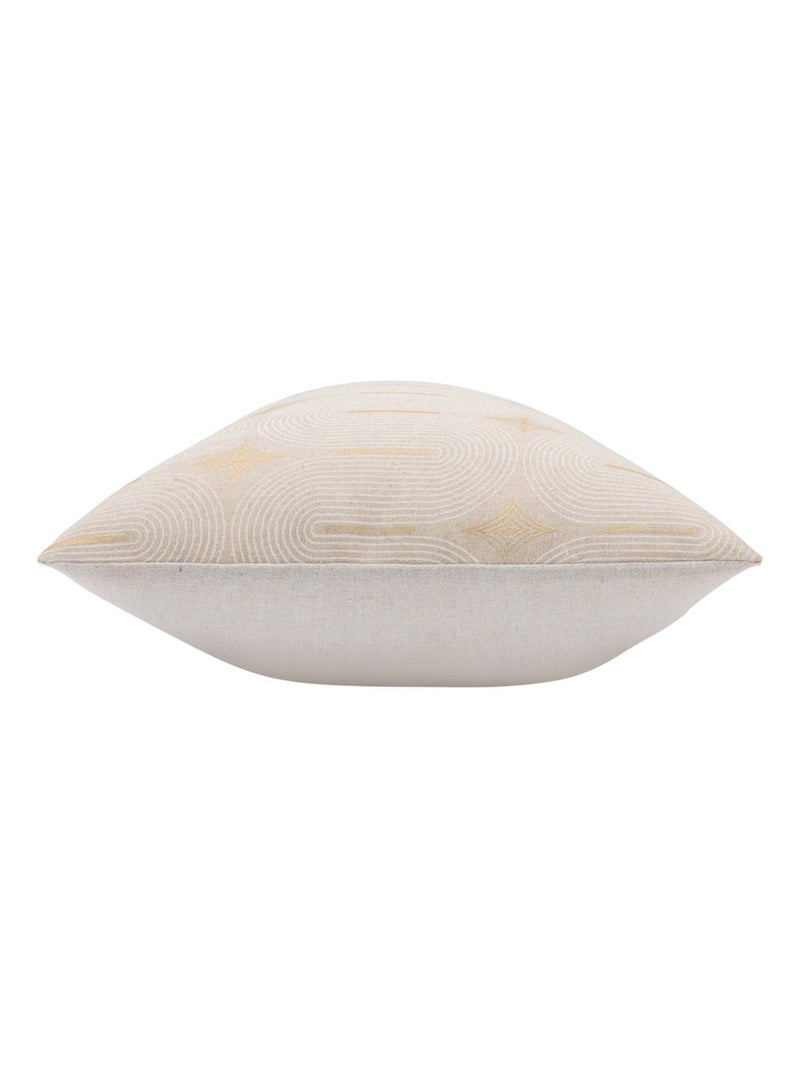 Coussin déhoussable en polycoton à imprimé métallisé Beige - Kiabi